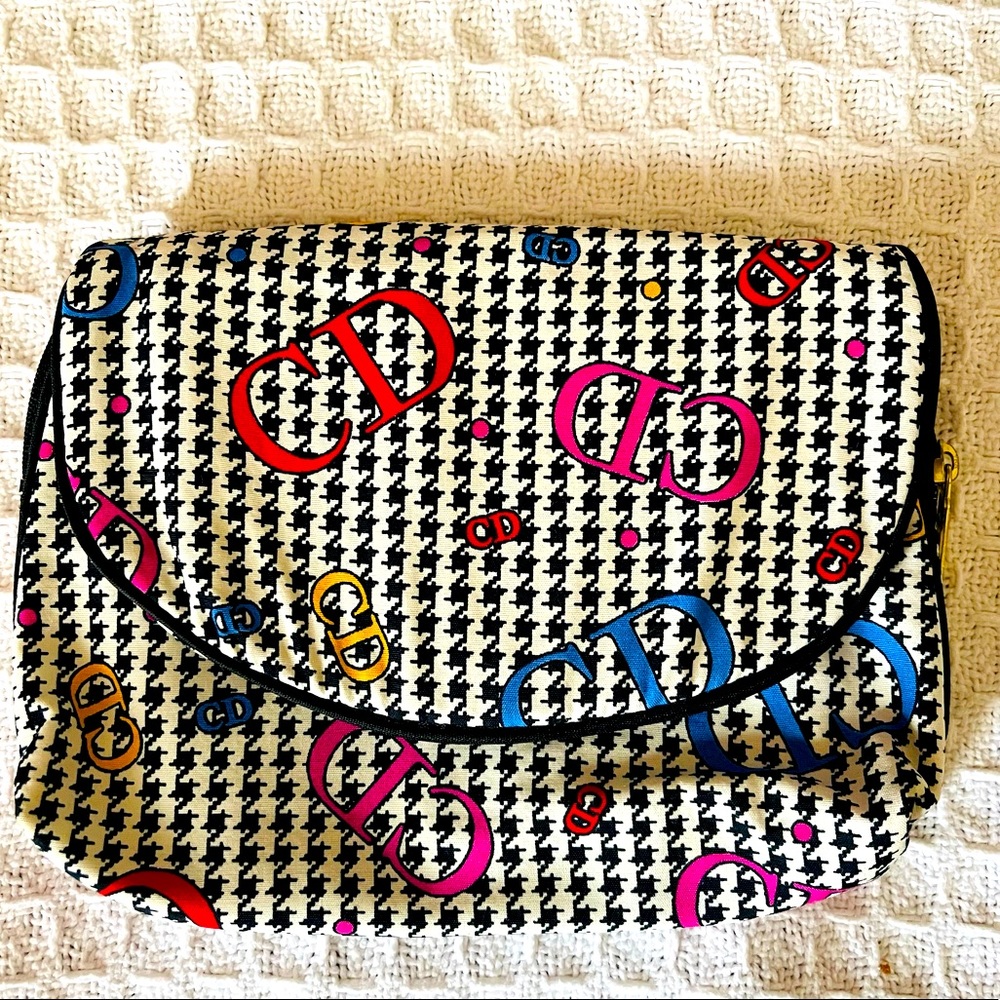 Dior street chic houndstooth CD cosmetic bag